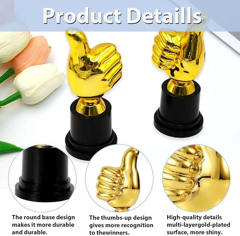 قطعتان من كأس الإبهام، كأس الإبهام الذهبي، جوائز للأطفال، جوائز وجوائز تذكارية، هدايا للفائزين في ألعاب الحفلات، هدايا صغيرة للفائزين في الألعاب، احتفل بالجائزة الأولى in Kuwait