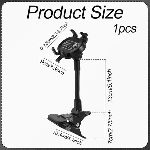 Guitar Phone Holder Mount, 360-Degree Rotatable Cell Mobile Smartphone Stand Clamp for Guitar, Bass & Ukulele Players - for Sheet Music, Live Streaming & Video Recording as Musicians Accessories in Saudi Arabia