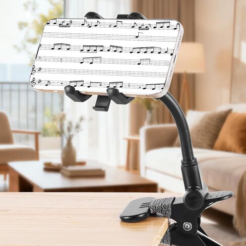 Guitar Phone Holder Mount, 360-Degree Rotatable Cell Mobile Smartphone Stand Clamp for Guitar, Bass & Ukulele Players - for Sheet Music, Live Streaming & Video Recording as Musicians Accessories in Saudi Arabia