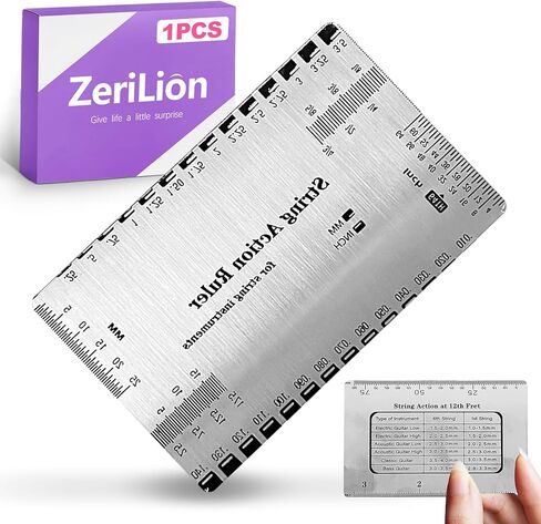 Guitar String Action Gauge - String Height Ruler, for Accurate Electric & Acoustic Guitar Setup, Bass Maintenance & Luthier Work in Kuwait