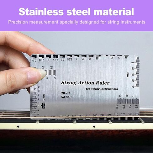 Guitar String Action Gauge - String Height Ruler, for Accurate Electric & Acoustic Guitar Setup, Bass Maintenance & Luthier Work in Kuwait