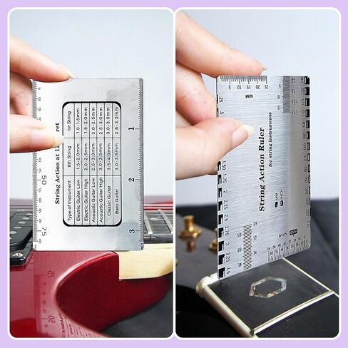 Guitar String Action Gauge - String Height Ruler, for Accurate Electric & Acoustic Guitar Setup, Bass Maintenance & Luthier Work in Kuwait
