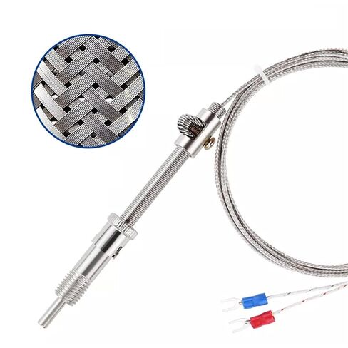 M12 Type K/E Compression Spring Shielded Wire Thermocouple for Controller Cable 1-5m 1Pcs(M12 E Type 2m) in Saudi Arabia