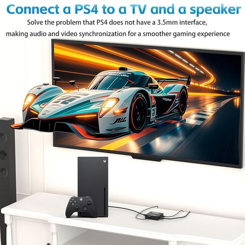 محول مستخرج الصوت HDMI 4K 60 هرتز، HDMI إلى 3.5 مم AUX محول الصوت لجهاز PS5، صندوق التلفزيون، الكمبيوتر الشخصي، PS3/4، مشغل Blu-ray/DVD/HD، جهاز العرض، نظام الصوت، Xbox in Kuwait