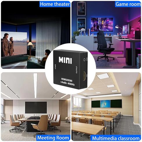 محول مستخرج الصوت HDMI 4K 60 هرتز، HDMI إلى 3.5 مم AUX محول الصوت لجهاز PS5، صندوق التلفزيون، الكمبيوتر الشخصي، PS3/4، مشغل Blu-ray/DVD/HD، جهاز العرض، نظام الصوت، Xbox in Kuwait