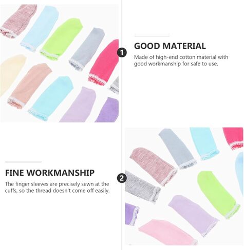 Cotton Finger Covers Protective Finger Cots Breathable Wear-Resistant Protectors for Working Sewing Gardening Daily Use 2.36X0.98X0.11In in Saudi Arabia