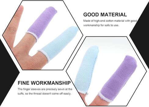 Cotton Finger Covers Protective Finger Cots Breathable Wear-Resistant Protectors for Working Sewing Gardening Daily Use 2.36X0.98X0.11In in Saudi Arabia