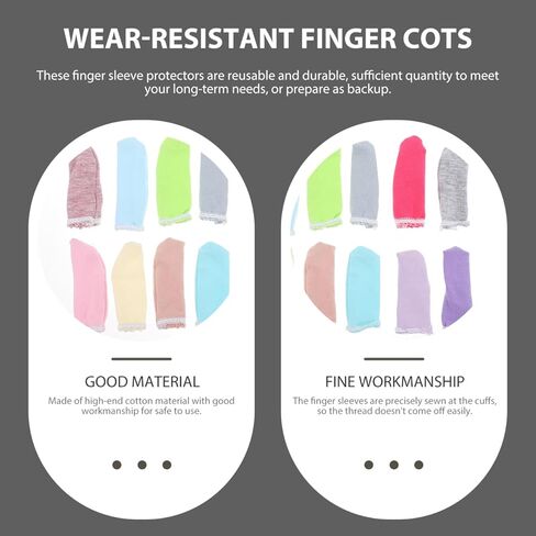 Cotton Finger Covers Protective Finger Cots Breathable Wear-Resistant Protectors for Working Sewing Gardening Daily Use 2.36X0.98X0.11In in Saudi Arabia