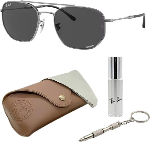 Ray-Ban RB3707 Square-Round Round Grouds مع حزمة أدوات النظارات الرسمية in Kuwait