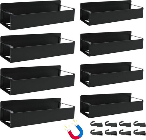 8 Pcs Magnetic Spray Can Holder Wall Mounted Magnet Toolbox Rack Spray Bottle Organizer Tool Box Storage Rack Mechanic Paint Can Holder for Home Garage Workspace (Black) in Saudi Arabia
