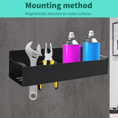 8 Pcs Magnetic Spray Can Holder Wall Mounted Magnet Toolbox Rack Spray Bottle Organizer Tool Box Storage Rack Mechanic Paint Can Holder for Home Garage Workspace (Black) in Saudi Arabia