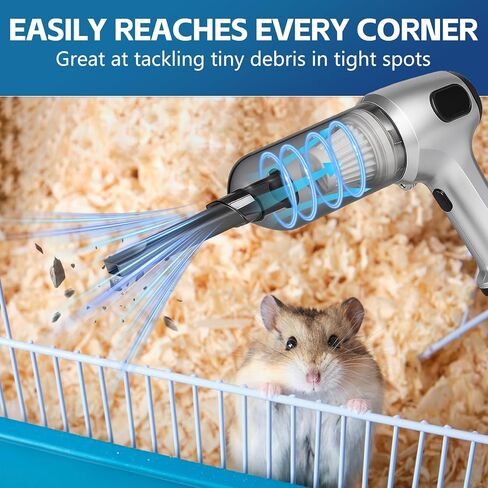 Guinea Pig Poop Spot Vacuum – Mini Cordless Assistant with LED Display, 2 Modes (4500/7500Pa), for Daily Cage Cleanup of Guinea Pig, Rabbit, Small Pets in Kuwait