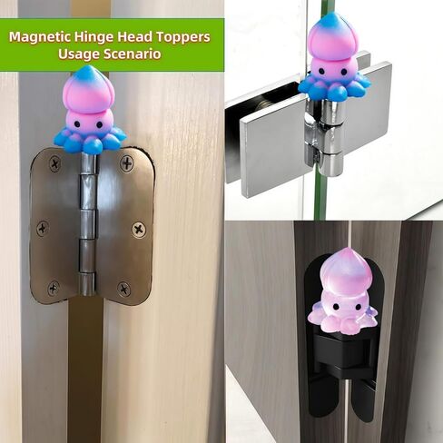 Cute Mini Creative Noctilucent Marine Animals, Squid Hinge Heads Decorative Topper Set 6PCS, Home Decoration,Magnetic Hinge Head Toppers Door Hinge in Saudi Arabia