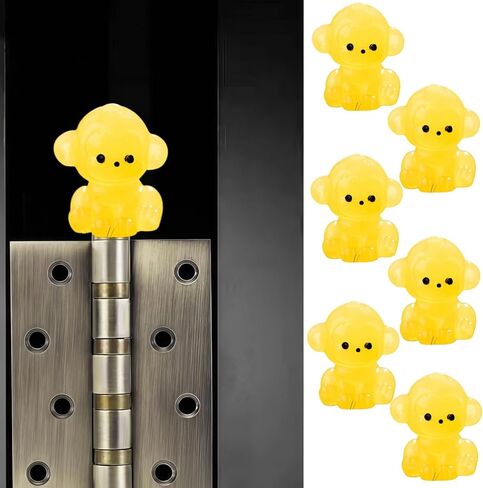 Cute Mini Creative Luminous Little Monkey Hinge Heads Decorative Topper Set 6PCS, Home Decoration,Magnetic Hinge Head Toppers Door Hinge in Saudi Arabia