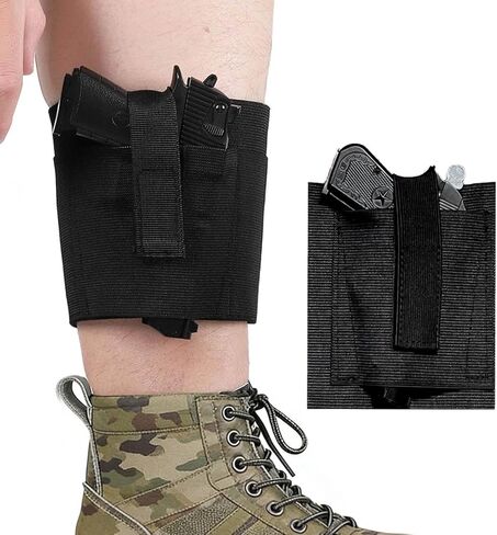 Ankle Holster for Concealed Carry with Elastic Secure Strap Fits Ruger LC9 LCP Glock 42 43 36 26 S&W Bodyguard .380 .38 Similar Compact Handguns in Kuwait