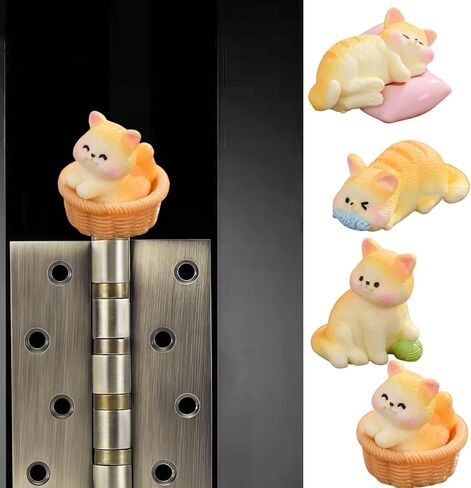 Cute Mini Creative Playing with Cats Hinge Heads Decorative Topper Set 4PCS, Home Decoration,Magnetic Hinge Head Toppers Door Hinge in Saudi Arabia