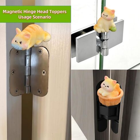 Cute Mini Creative Playing with Cats Hinge Heads Decorative Topper Set 4PCS, Home Decoration,Magnetic Hinge Head Toppers Door Hinge in Saudi Arabia