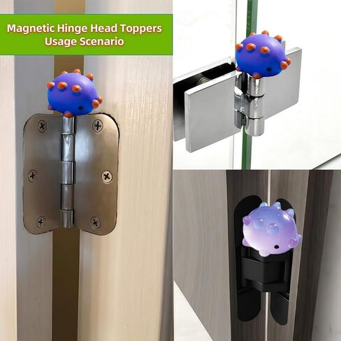 Cute Mini Creative Noctilucent Marine Animals, Sea Cucumbers Hinge Heads Decorative Topper Set 6PCS, Home Decoration,Magnetic Hinge Head Toppers Door Hinge in Saudi Arabia