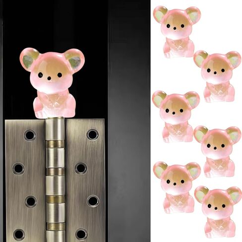 Cute Mini Creative Luminous Little Mouse Hinge Heads Decorative Topper Set 6PCS, Home Decoration,Magnetic Hinge Head Toppers Door Hinge in Saudi Arabia