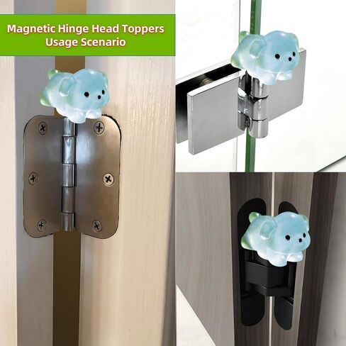 Cute Mini Creative Luminous Puppy Hinge Heads Decorative Topper Set 6PCS, Home Decoration,Magnetic Hinge Head Toppers Door Hinge in Saudi Arabia