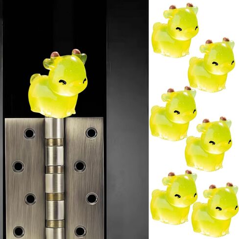 لطيف صغير الإبداعية ليلة ضوء العجل، البقرة المفصلي رؤساء الزخرفية توبر مجموعة 6PCS، ديكور المنزل، المغناطيسي المفصلي رئيس القبعات الباب المفصلي in Saudi Arabia