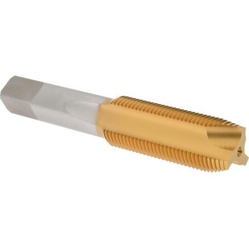 Hertel Spiral Point Tap, 7/8-14 UNF, 3 Flutes, Plug Chamfer, 3B Class of Fit, HSS, TiN Coated, Right Hand Thread, 4-11/16" OAL in Saudi Arabia