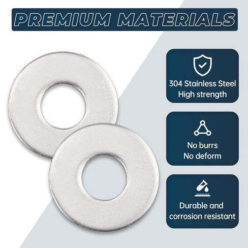 Glvaner 1" Stainless Flat Washers, 1.062" ID x 2.5" OD USS Type, 18-8 (304) Stainless Steel Metal Washers for 1" Screws and Bolts, 6 pcs in Saudi Arabia