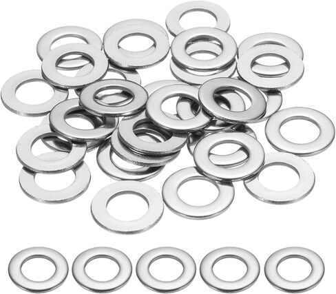 uxcell M6 Flat Washer for Screw, 30Pcs 304 Stainless Steel Washers 6MM ID x 25MM OD x 2MM Thick for Bolts, Factories Repair, Kitchens, Shops, and Outdoor Construction (Silver Tone) in Saudi Arabia