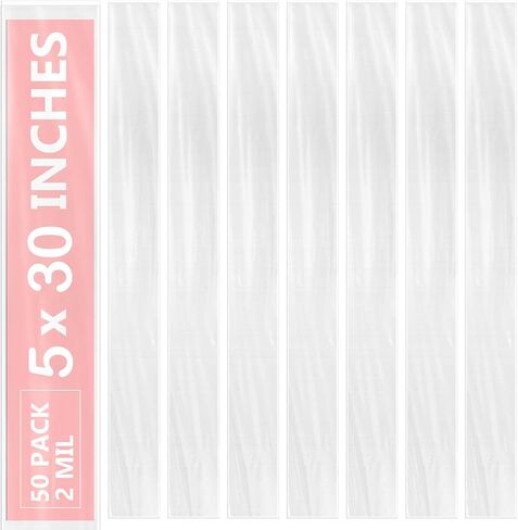 50 PCS Poly Bags 5x30" Poster Bags, Fit for 3 inches Tube, for 18-24 Inches Poster, Art Prints, Maps, Blueprint in Saudi Arabia