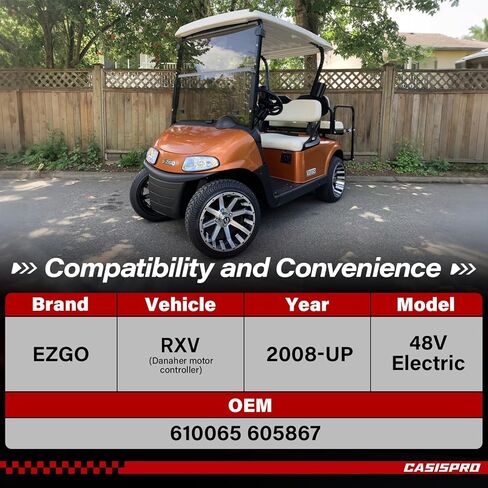 فرامل محرك عربة الجولف لمحرك EZGO RXV 2008-UP 48V الكهربائي ومحرك الفرامل الإلكترونية من الليثيوم النخبة، OEM # 610065 605867، فرامل محرك EZGO متوافقة مع وحدة التحكم في السرعة Danaher in Kuwait