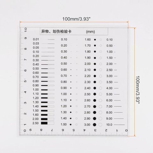 HARFINGTON High Precision SEC Size Estimation Chart 10x10cm Transparency Flaw Detection Film Ruler for Diameter and Line Width Defects Measuring in Saudi Arabia