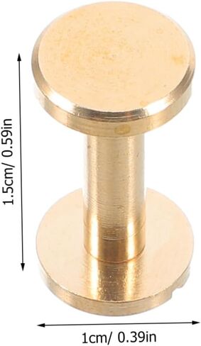 TEHAUX 10pcs Brass Flat Head Rivet Studs for Projects Secure Fastening Chicago Screws for Belts Handbags DIY Crafting User Friendly Installation in Saudi Arabia