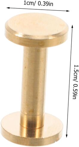 TEHAUX 10pcs Brass Flat Head Rivet Studs for Projects Secure Fastening Chicago Screws for Belts Handbags DIY Crafting User Friendly Installation in Saudi Arabia
