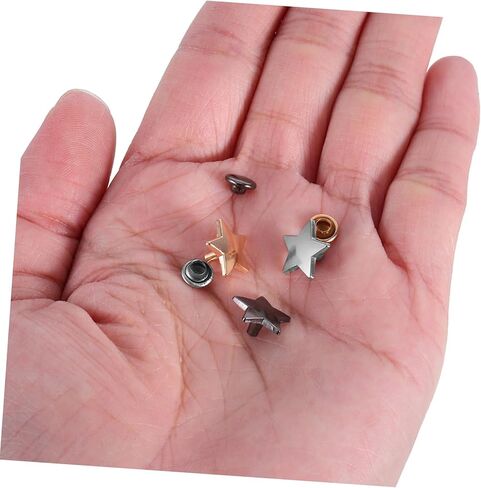 DOITOOL 60 Sets Decorative Star Rivets and Gun Color Metal Studs for DIY Clothing Shoes Bags and Crafts Easy to Install Five Pointed Star Studs for Punk Style Decoration in Saudi Arabia