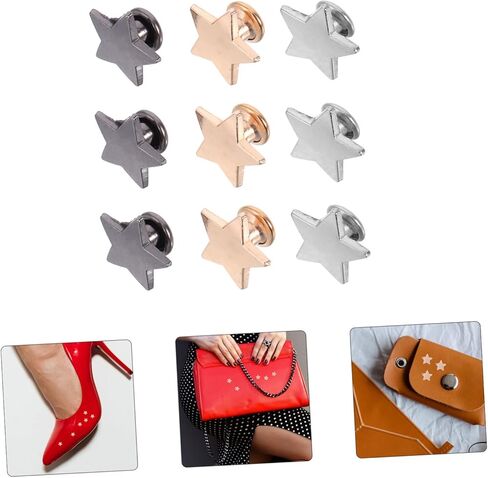 DOITOOL 60 Sets Decorative Star Rivets and Gun Color Metal Studs for DIY Clothing Shoes Bags and Crafts Easy to Install Five Pointed Star Studs for Punk Style Decoration in Saudi Arabia