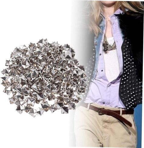 FOMIYES 200Pcs Silver Square Rivet Metal Studs for DIY Punk Shoes Clothing and Accessories Stylish Decorative Nail for Crafts and Fashion Projects in Saudi Arabia