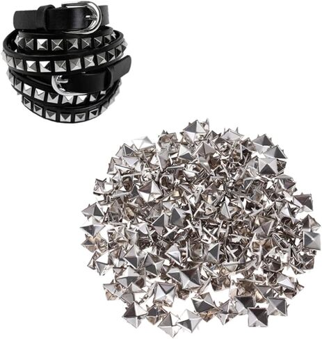 FOMIYES 200Pcs Silver Square Rivet Metal Studs for DIY Punk Shoes Clothing and Accessories Stylish Decorative Nail for Crafts and Fashion Projects in Saudi Arabia