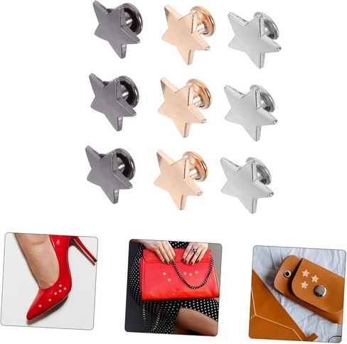 TEHAUX 60 Sets Star Shaped Metal Rivets for DIY Clothing Shoes Bags and Belts Durable and Five Pointed Star Studs Easy to Install Decorative Spikes for Creative Craft Projects in Saudi Arabia