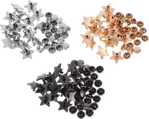 DIYEAH 60 Sets Star Shaped Metal Rivets Five Pointed Star Studs for DIY Clothing Shoes Bags and Belts Durable Spikes for Punk Style Decoration and Crafting in Saudi Arabia