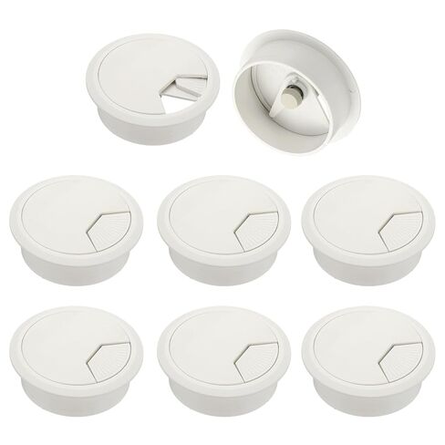 M METERXITY 8-Pack Cable Hole Cover, 2.8 Inch ABS Desk Cable Wire Cord Grommet Hole Cover for Home/Office Desktop Wire Organizer [White] in Saudi Arabia
