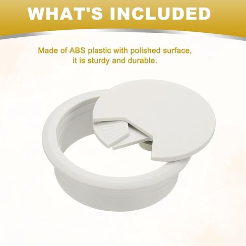 M METERXITY 8-Pack Cable Hole Cover, 2.8 Inch ABS Desk Cable Wire Cord Grommet Hole Cover for Home/Office Desktop Wire Organizer [White] in Saudi Arabia
