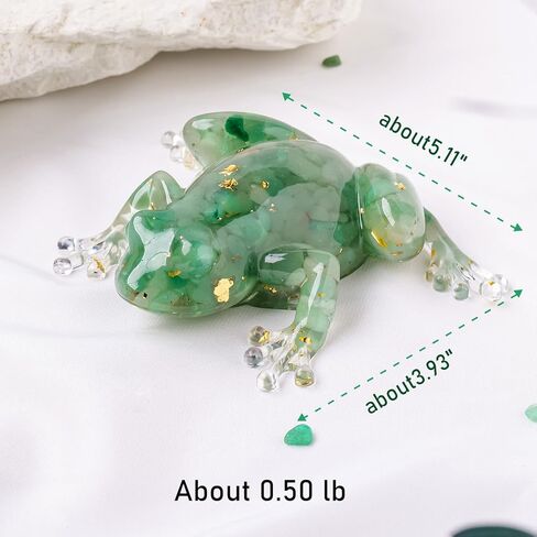 Natural Crystal Gravel Resin Frog Figurines - Healing Zen Decor for Fishbowl, Aquarium & Home, Handmade Frog Statues Collection, Spiritual Gift for Women (Meditation, Feng Shui, Positive Energy) in Kuwait