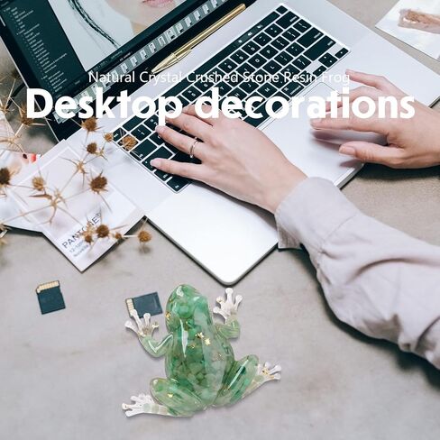 Natural Crystal Gravel Resin Frog Figurines - Healing Zen Decor for Fishbowl, Aquarium & Home, Handmade Frog Statues Collection, Spiritual Gift for Women (Meditation, Feng Shui, Positive Energy) in Kuwait