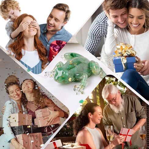 Natural Crystal Gravel Resin Frog Figurines - Healing Zen Decor for Fishbowl, Aquarium & Home, Handmade Frog Statues Collection, Spiritual Gift for Women (Meditation, Feng Shui, Positive Energy) in Kuwait