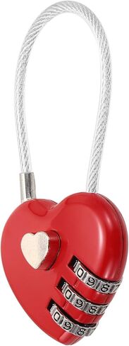 قفل مجمع من M METERXITY مكون من قطعة واحدة، من سبائك الزنك مكونة من 3 أرقام وكلمة مرور على شكل قلب وقفل كومبو للأمتعة لحقيبة السفر/خزانة الصالة الرياضية/حقيبة الظهر، قفل بدون مفتاح في الهواء الطلق [وردي] in Kuwait