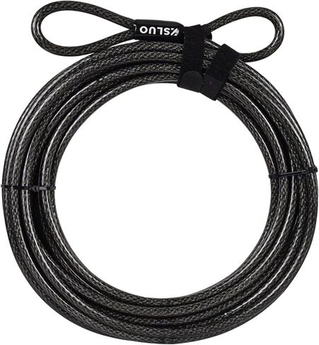 كابل أمان فولاذي بطول 40 قدمًا مع حلقات، كابل قفل مضفر مطلي بالفينيل سميك بسمك 3/8 بوصة (10 مم)، كابل سلك مقاوم للسرقة ومقاوم للقطع لأقفال U والأقفال (20/30/40 قدمًا) in Kuwait