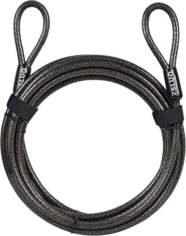 40FT Security Steel Cable with Loops, 3/8 inch (10 mm) Thick Heavy Duty Vinyl Coated Braided Lock Cable, Cut Resistant & Weatherproof Anti Theft Wire Cable for U-Locks and Padlocks(20/30/40 ft) in Saudi Arabia