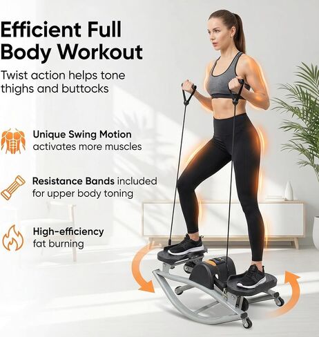 Lateral Rocking Fitness Stepper - Low-Impact Home Workout Machine for Knees & Joints with Digital Counter in Saudi Arabia