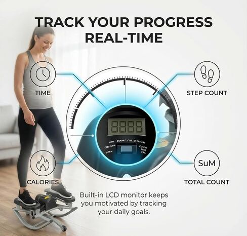 Lateral Rocking Fitness Stepper - Low-Impact Home Workout Machine for Knees & Joints with Digital Counter in Saudi Arabia
