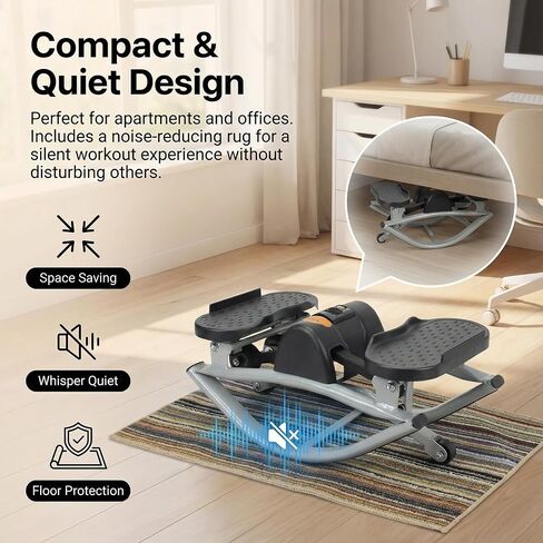 Lateral Rocking Fitness Stepper - Low-Impact Home Workout Machine for Knees & Joints with Digital Counter in Saudi Arabia